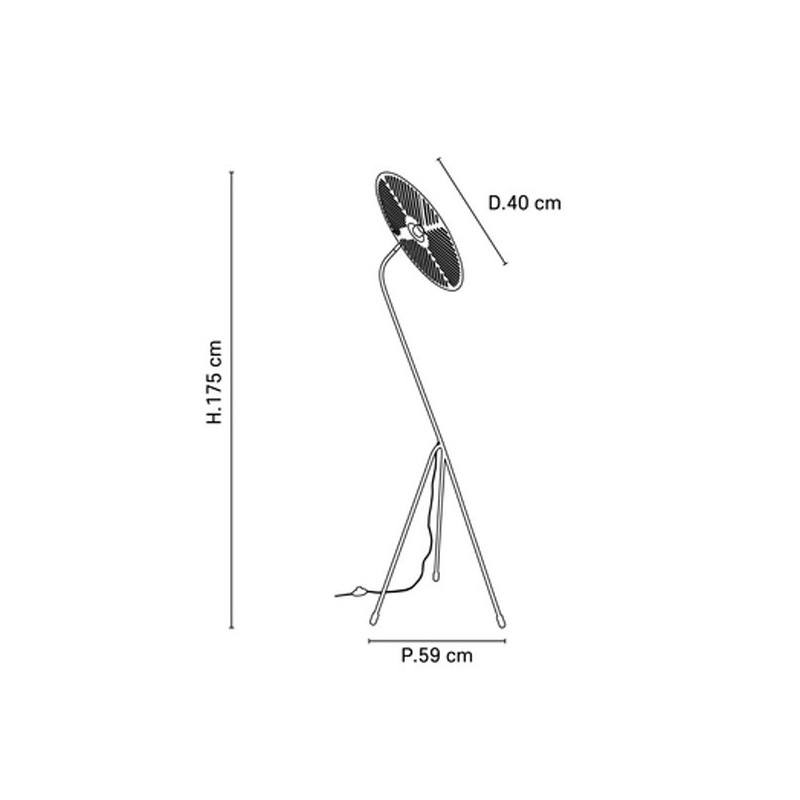Lampadaire Waterlilly Noir Et Laiton