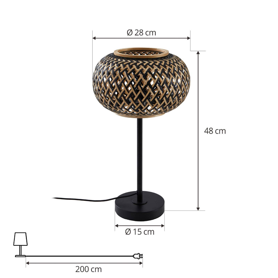 Lampe à poser en bois traditionnelle, Nerys