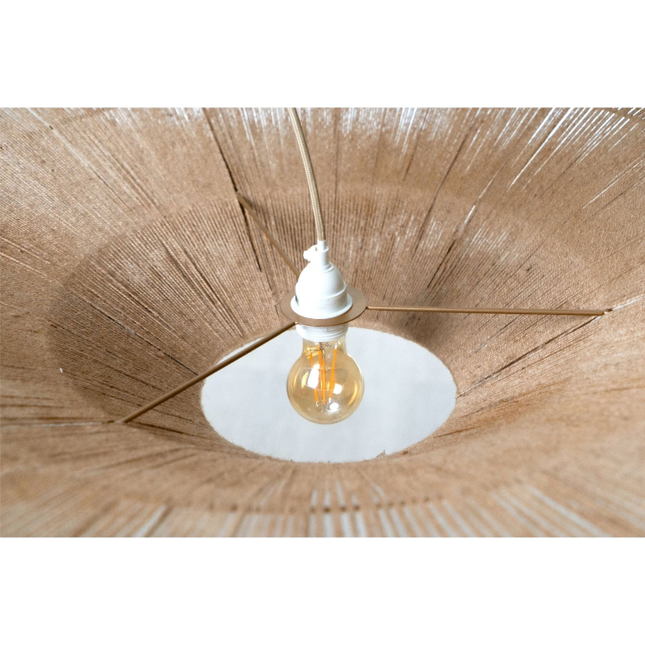 Suspension en jute carrée pour salon ou salle à manger