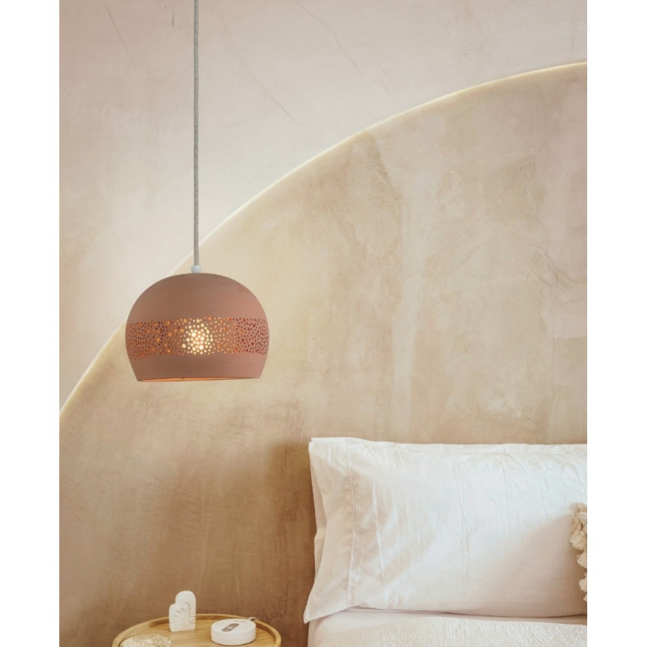 Suspension en terre cuite motif sara, BABEL