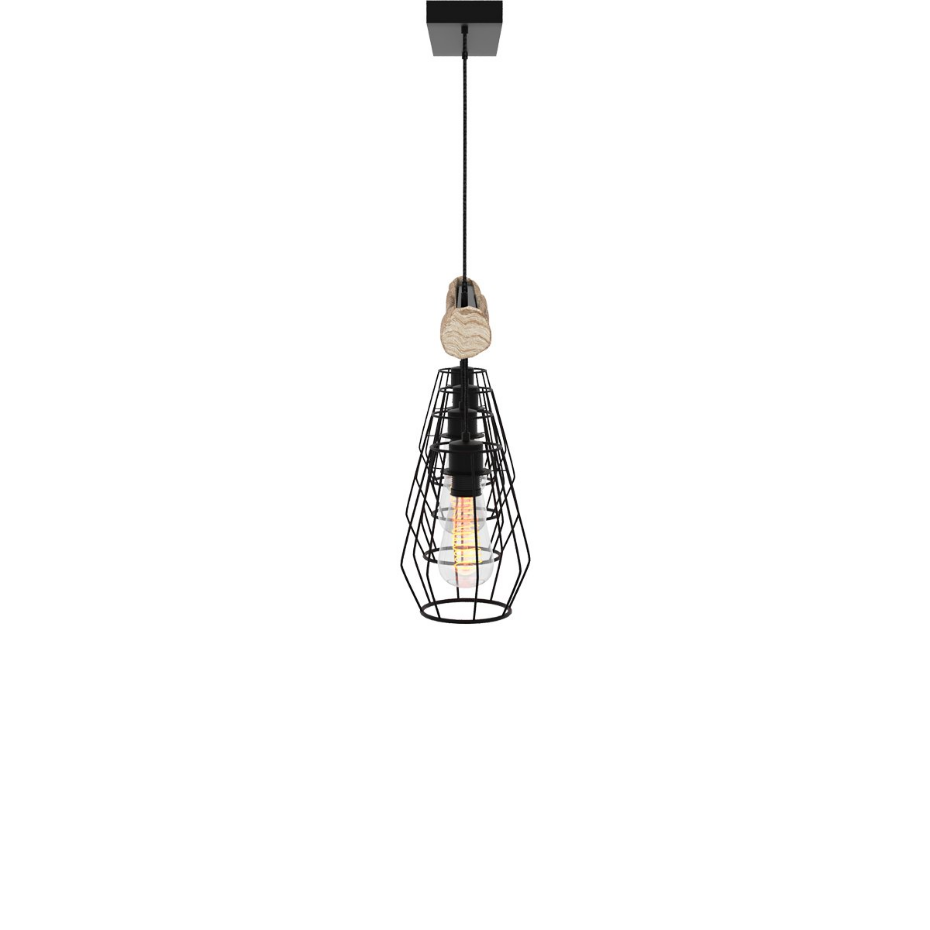 Suspension en bois et métal 4 lampes - CLOTILDE