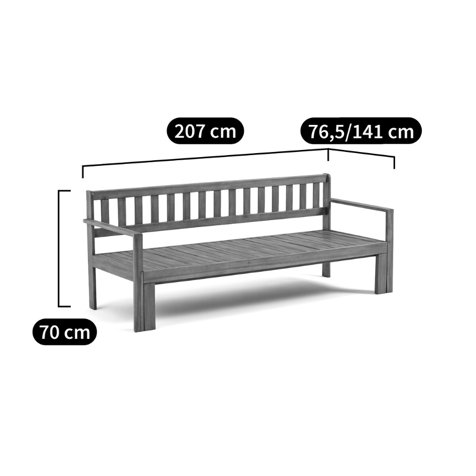 Canapé de jardin extensible, Aliza