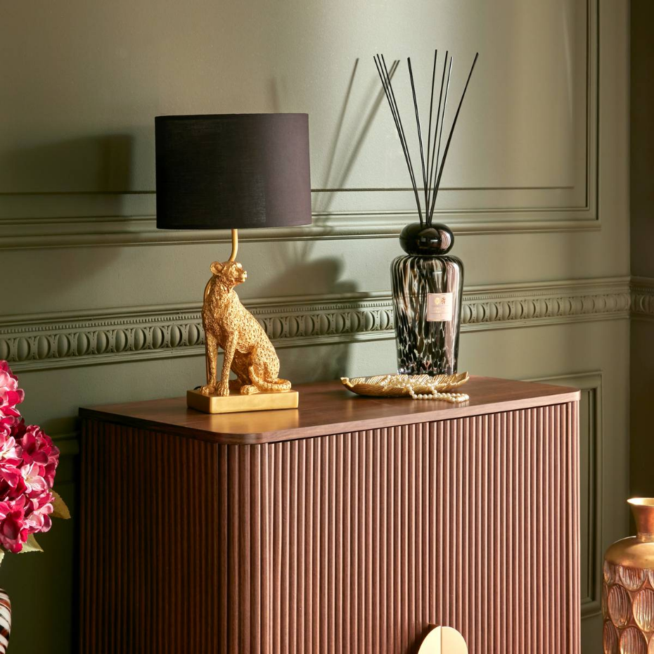 Lampe à poser léopard doré GEPI