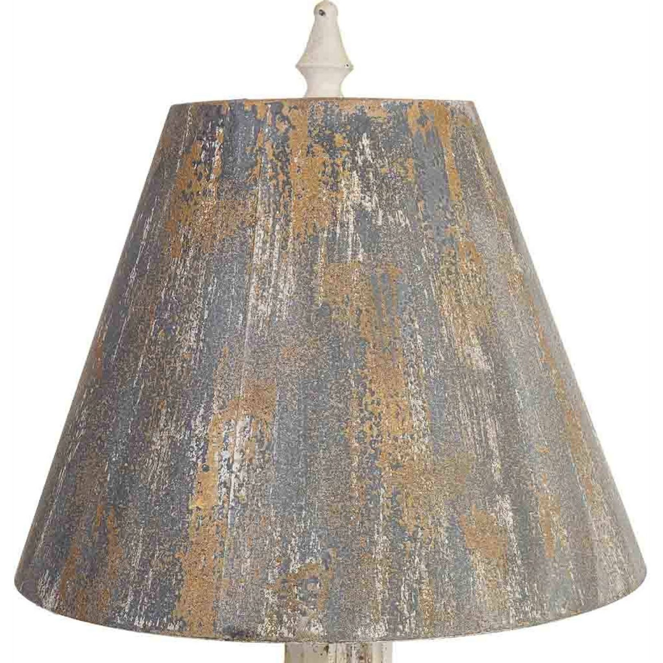 Lampe de table en bois et métal finition vieillie organique