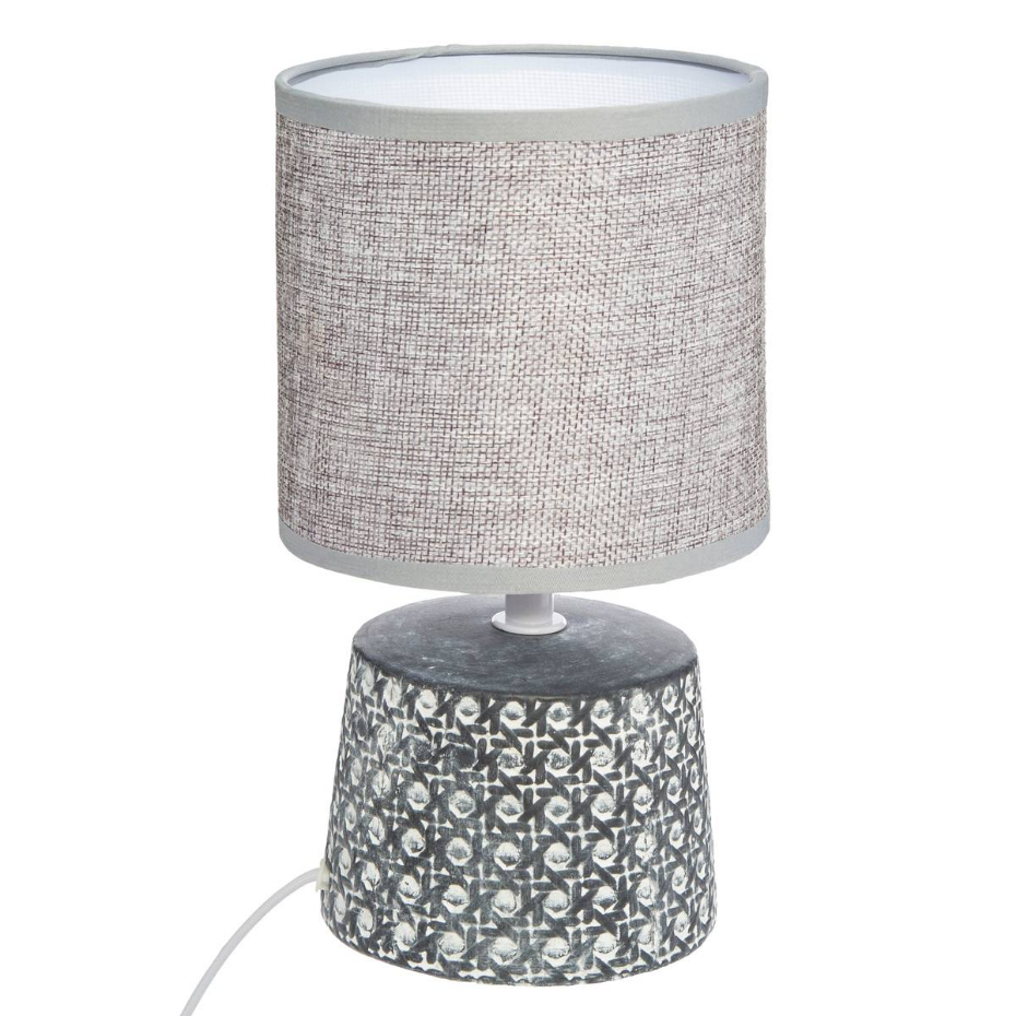 Lampe céramique grès motif cannage YOJOA
