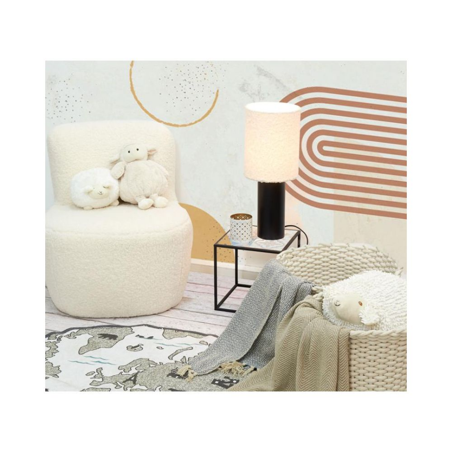 Lampe en métal et coton bouclette