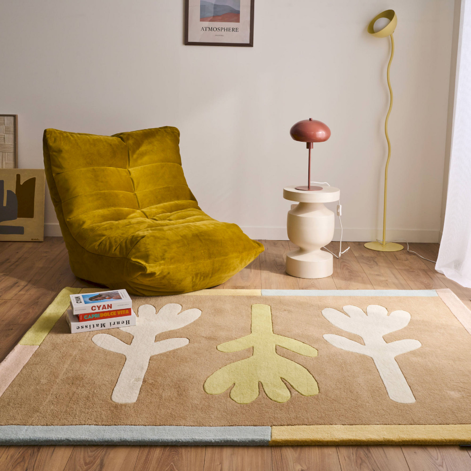 Tapis fait main en laine et coton Pantone