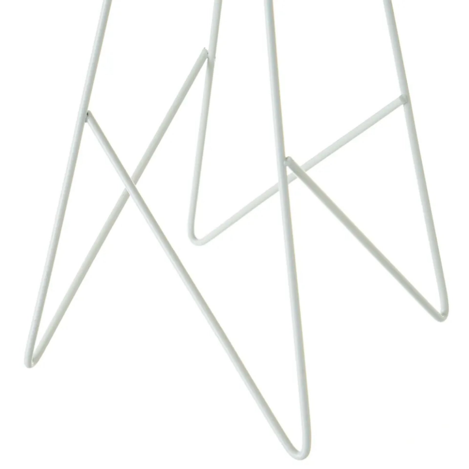 Lampe à poser métal blanc et abat-jour en lin 23x23x38.5cm