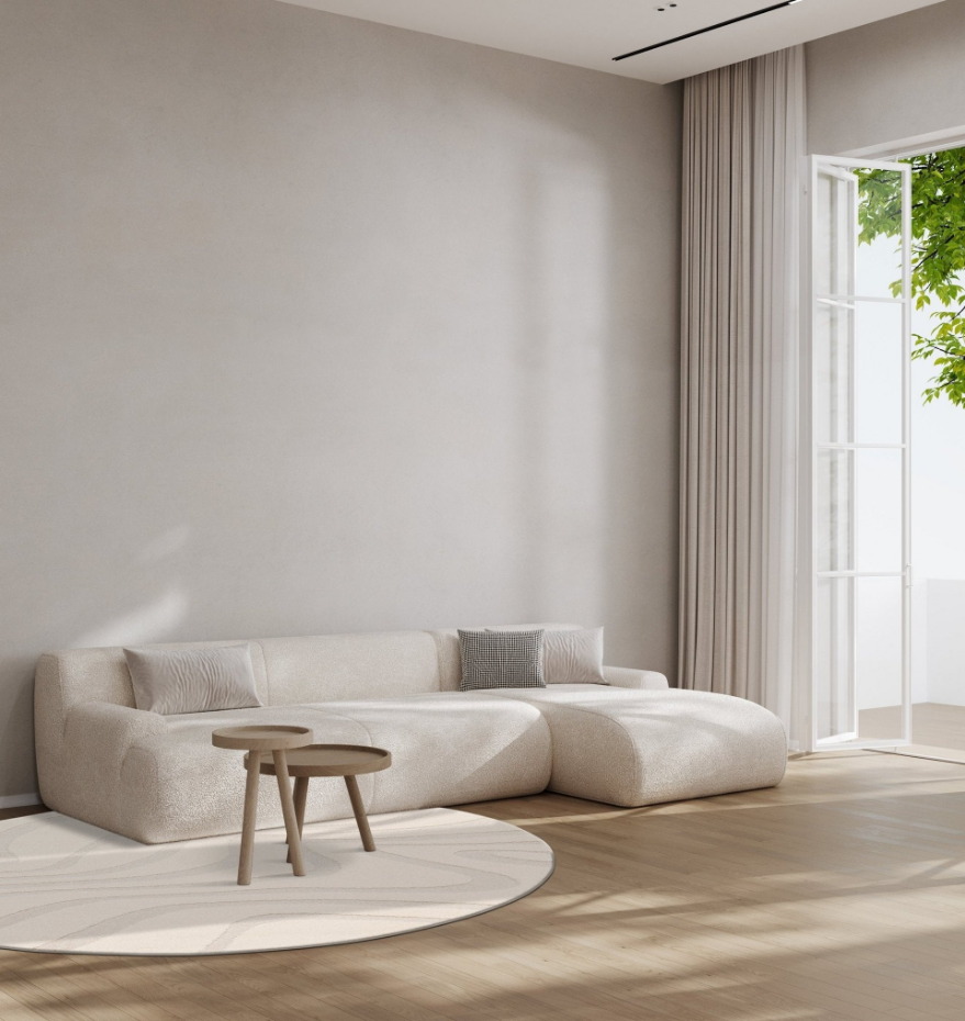 Tapis rond design avec effet relief NAYA