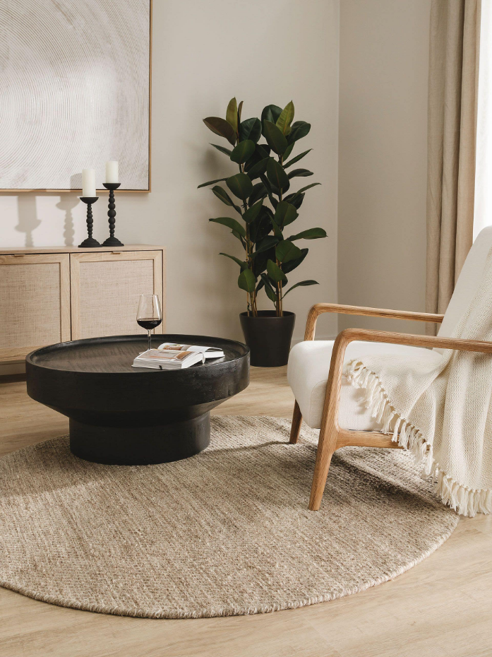 Tapis rond de laine tissé main ROCCO