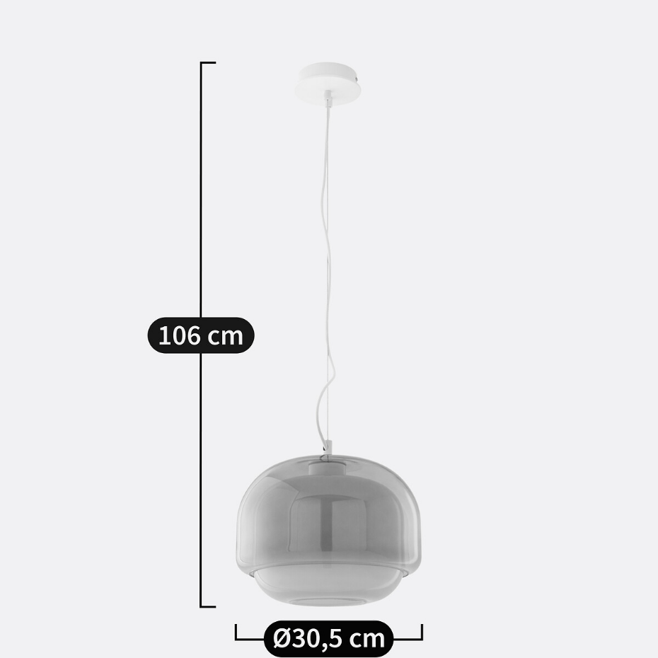Suspension en verre coloré Ø30,5 cm, KINOKO