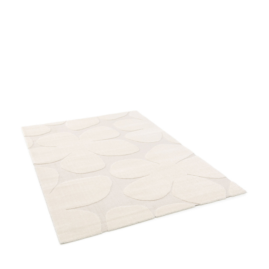 Tapis contemporain à motif floral en relief- FLOW