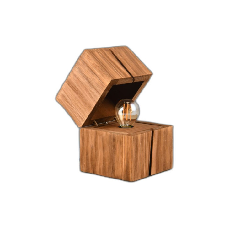 Lampe design en bois vintage, TRESOR