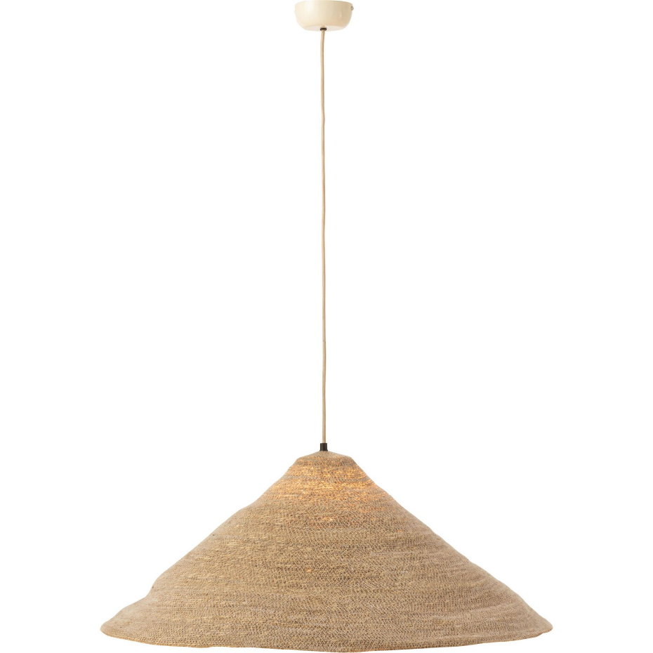 Suspension chapeau rond en rotin tressé