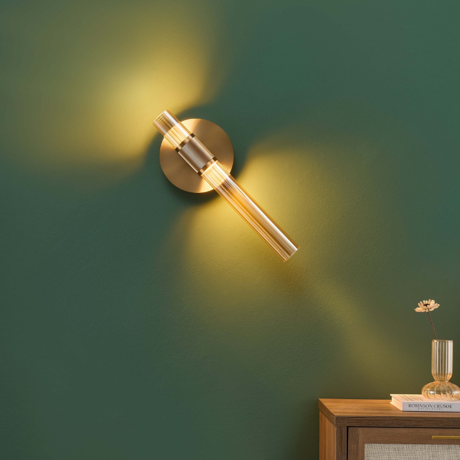 Applique LED en verre strié chic - CYLLIA