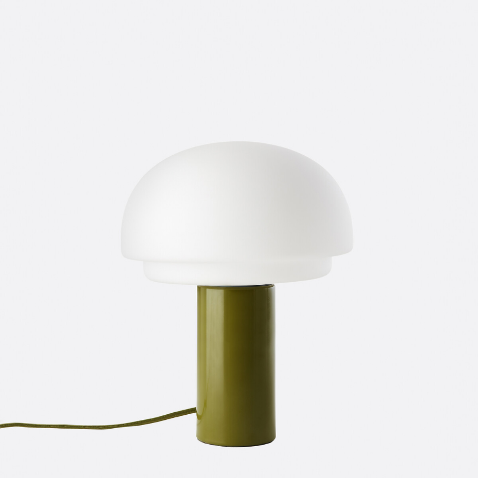 Lampe opaline et métal fer H27,5 Agathilda