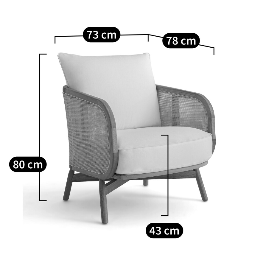 Fauteuil coton/lin Cornelius, design Emmanuel Gallina