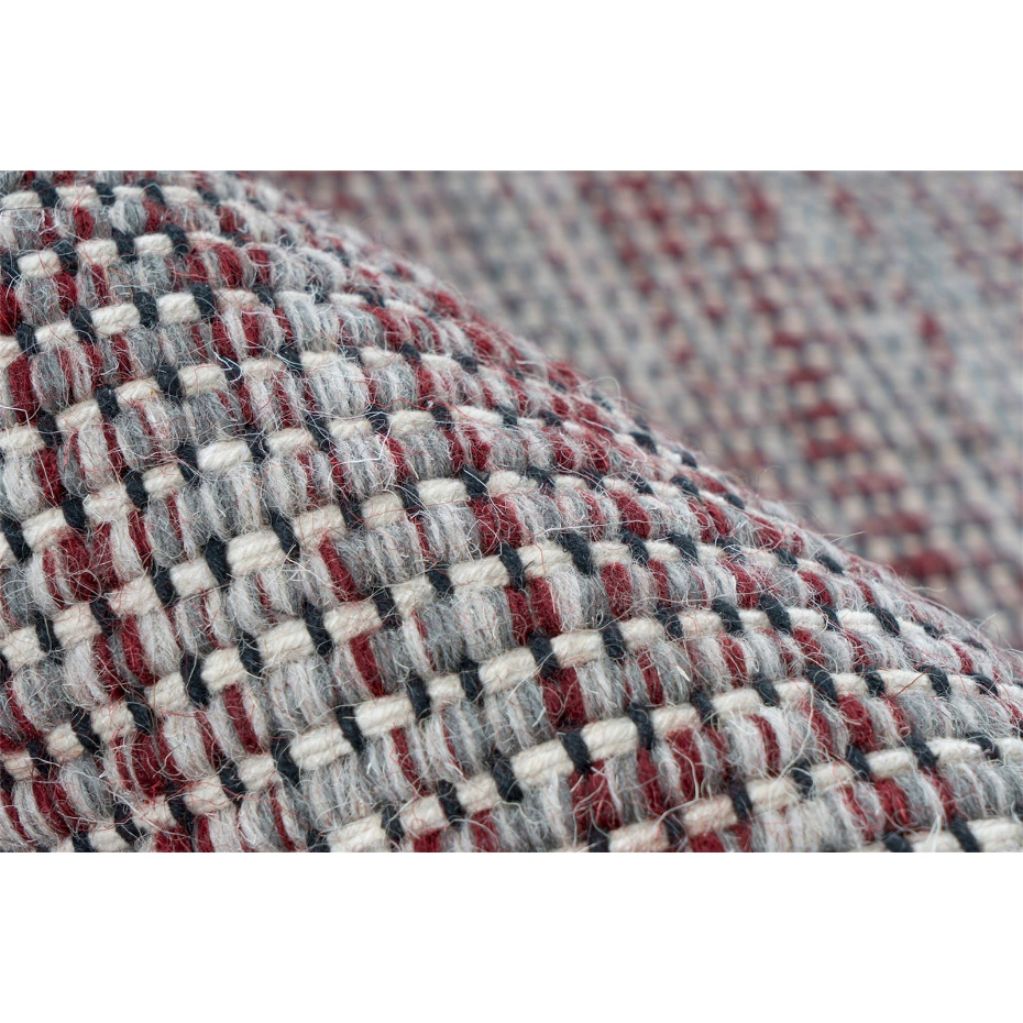 Tapis rectangulaire frangé en laine tissé main