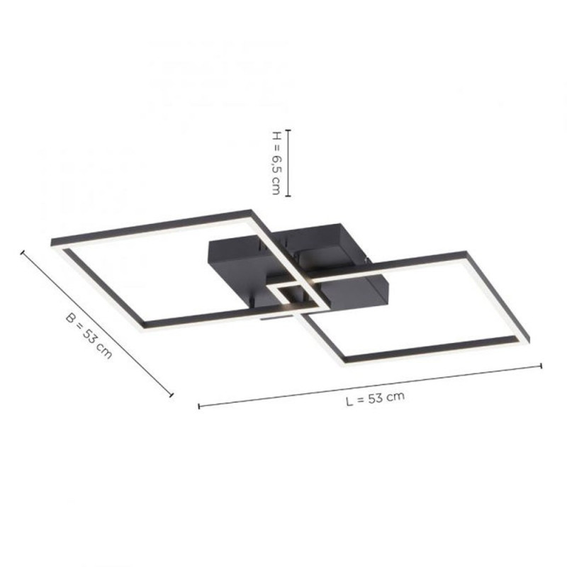 Plafonnier Led Iven Noir Dimmable Et Cct