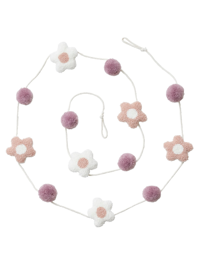 Guirlande fleurs et pompons