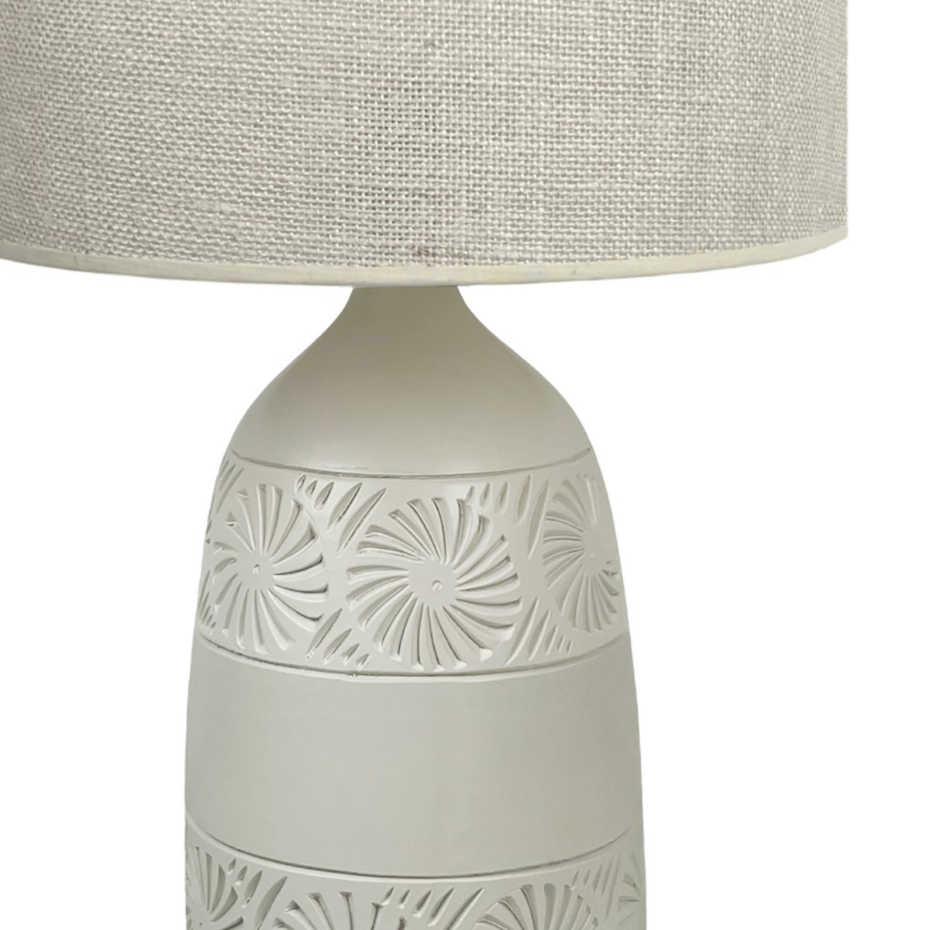 Lampe en terre cuite avec abat-jour jute, KÉO MAYA