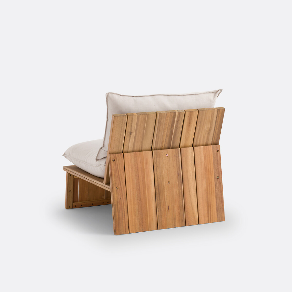 Fauteuil de jardin, acacia, Brut