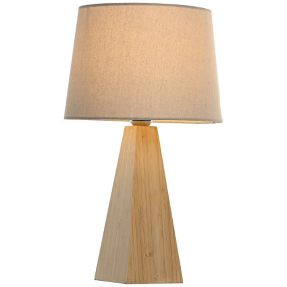 Lampe à poser en bambou et abat-jour lin 30x30x51cm