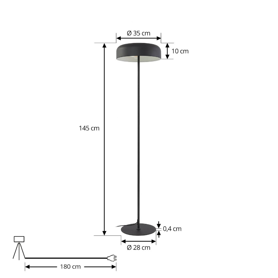Lampadaire en métal moderne, Edion