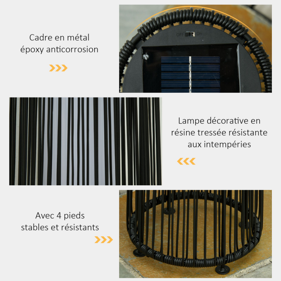 Lampadaire LED de jardin style colonial résine filaire