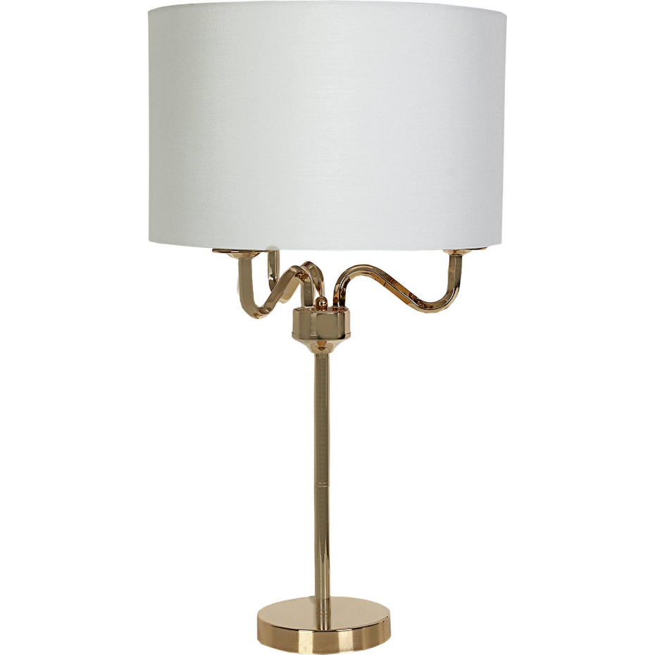 Lampe de table ronde en métal avec abat-jour