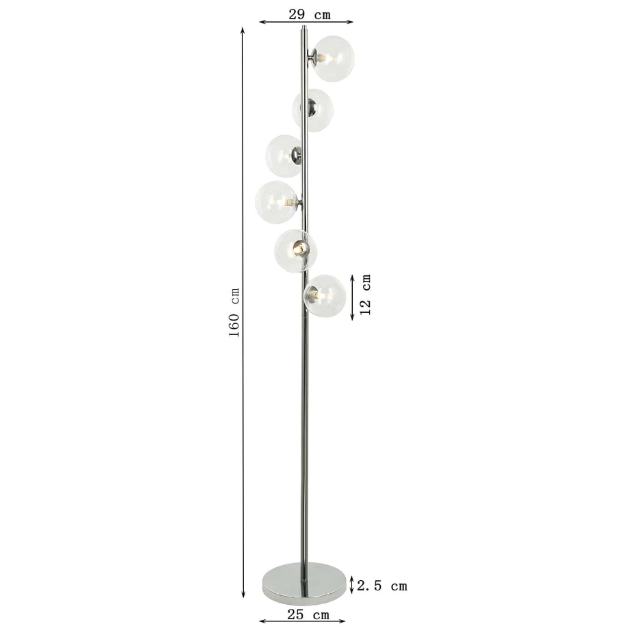 Lampadaire en verre et acier, SCALA BALLS