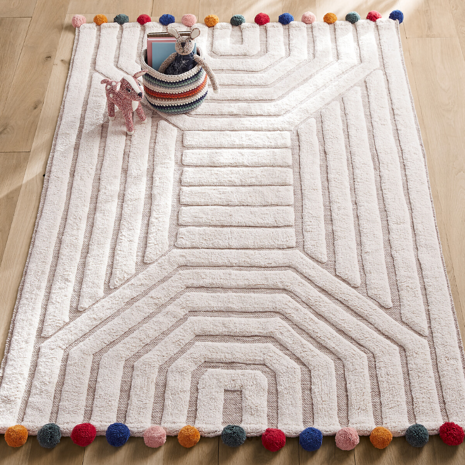 Tapis enfant coton bio tufté, Ponponi