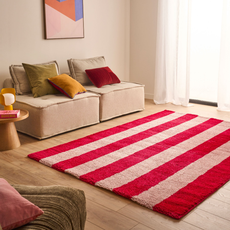 Tapis bicolore à rayures GROOVY