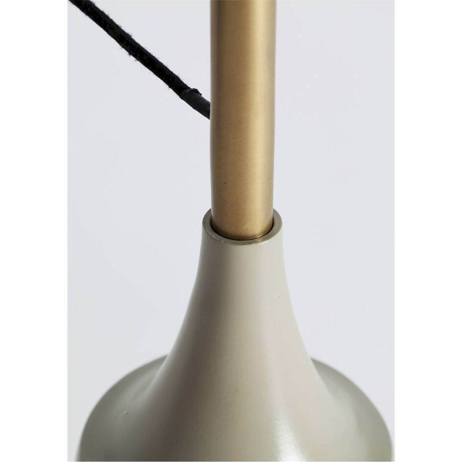 Lampe sur pied contemporaine finition bleue et dorée brillante