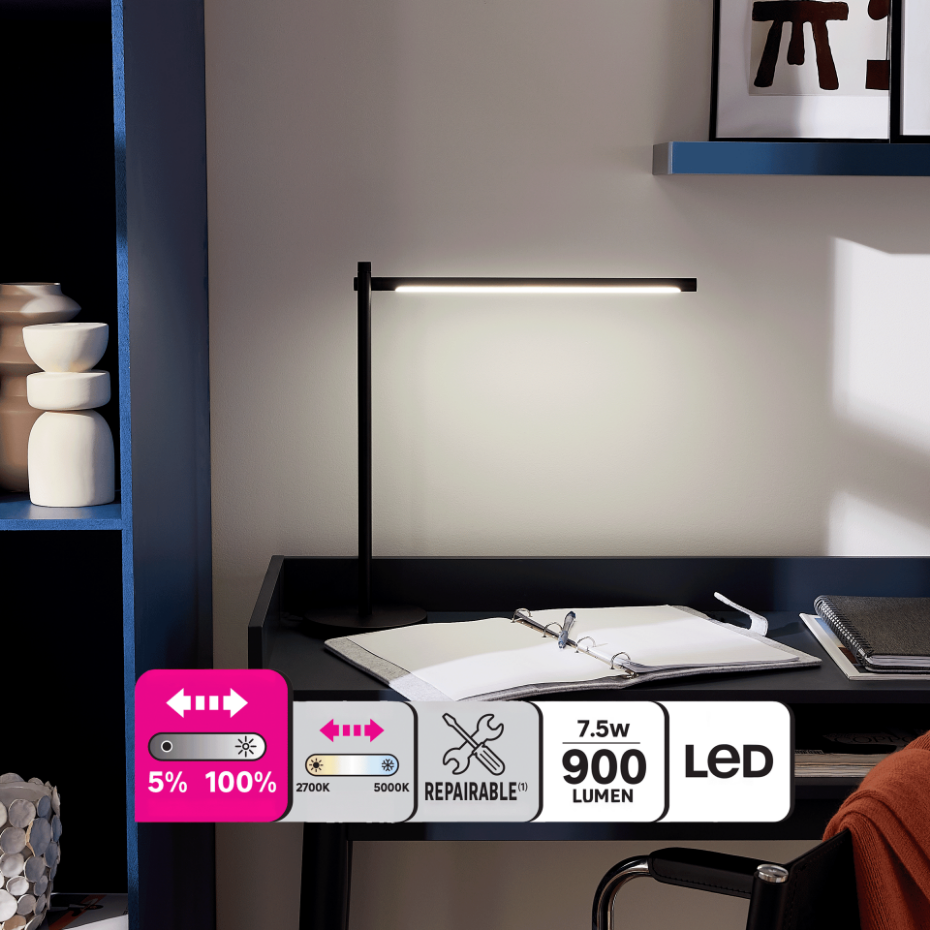 Lampe de bureau LED intensité variable, DELGADO