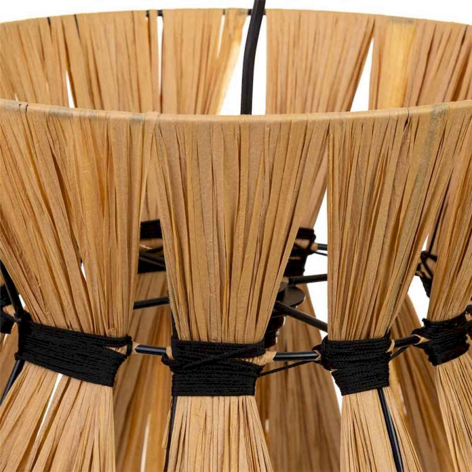 Suspension ronde en raphia et métal