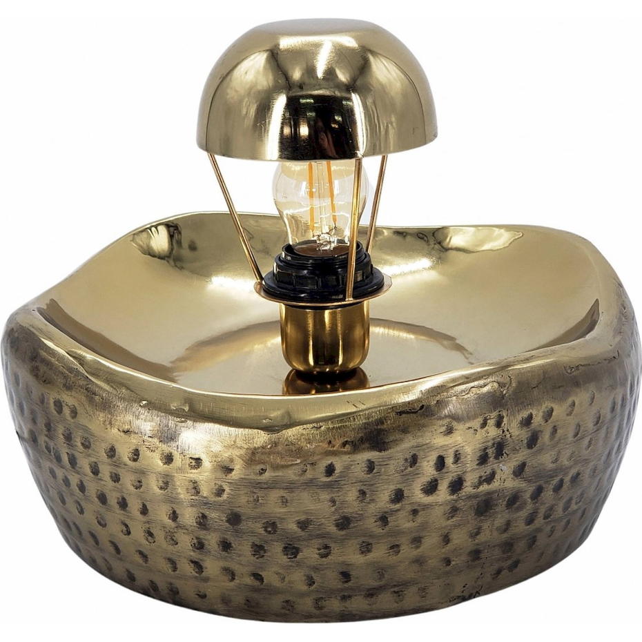 Lampe de table en métal finition  vieilli carrée