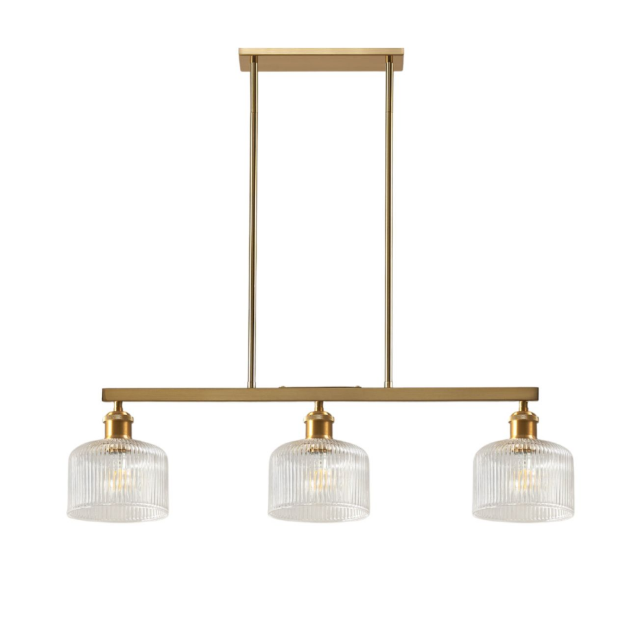 Suspension linéaire verre strié - AURÉLINE