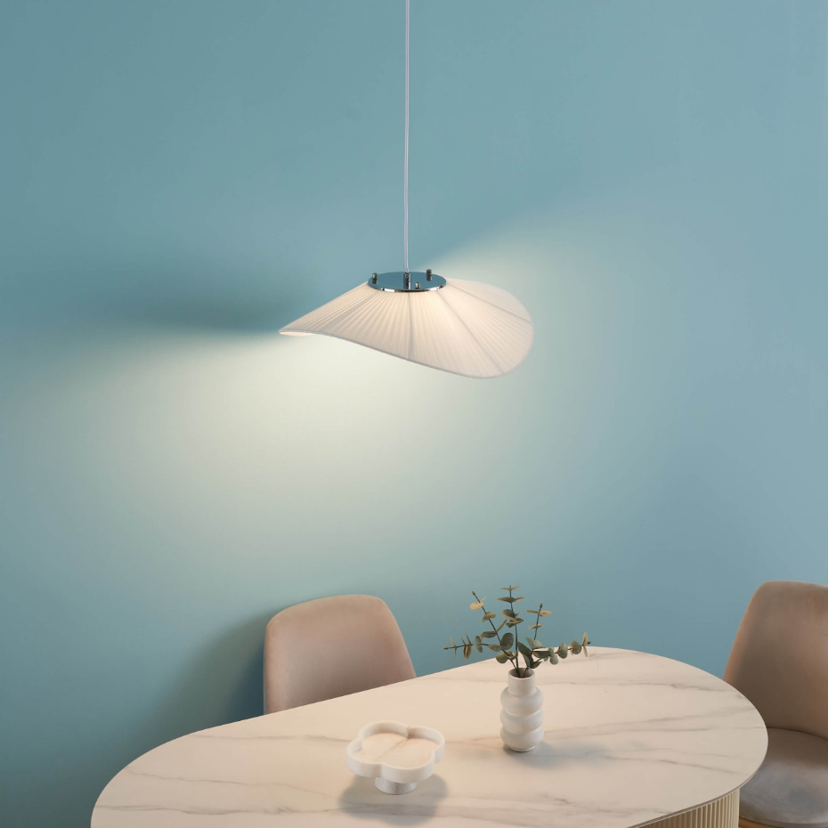 Suspension plissée tissu blanc - ODALIA