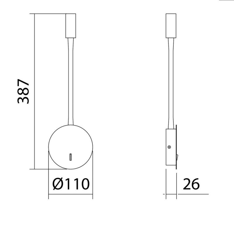 Applique de chevet led avec interrupteur Fonti blanc mat