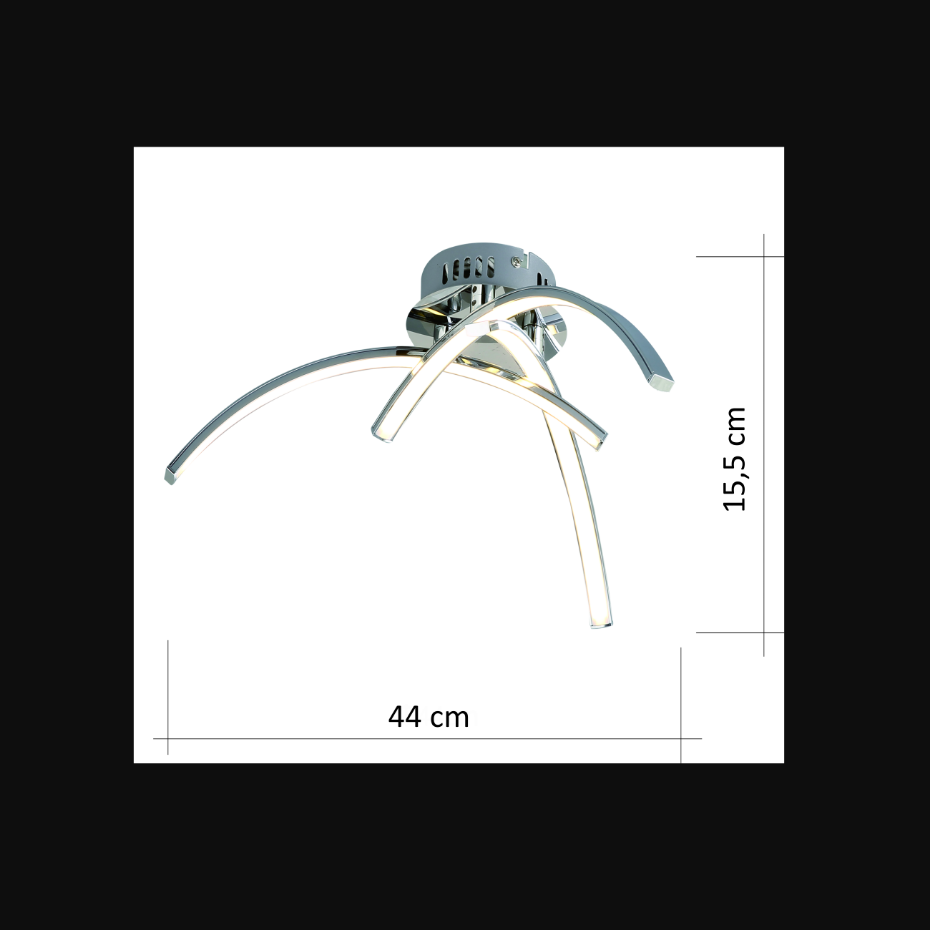 Plafonnier LED 3 bras chromés - OVA
