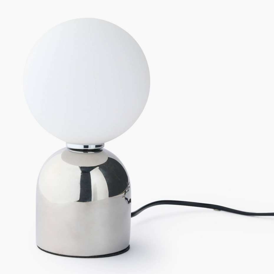 Lampe boule, 12xH22cm, en métal