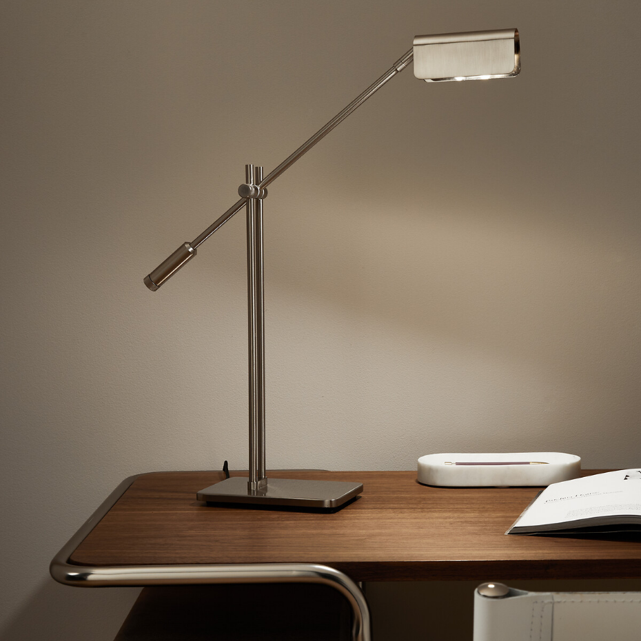 Lampe à poser articulée, nickel satiné, Phili