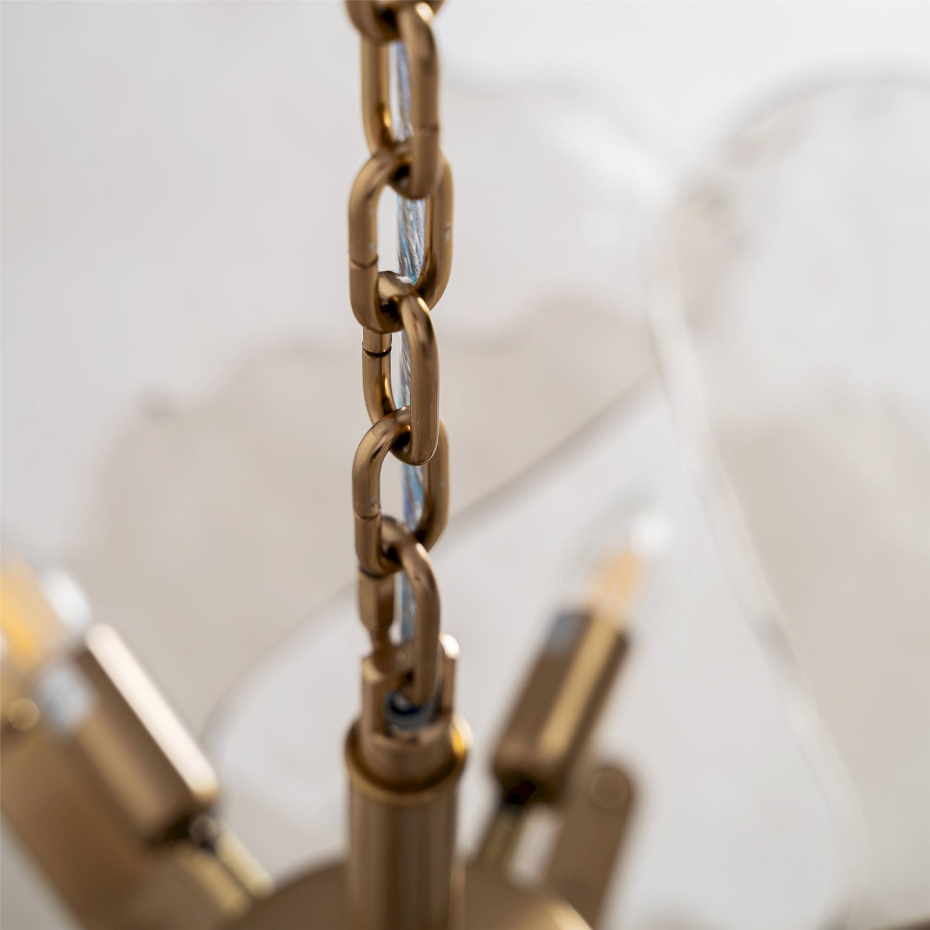 Lustre vintage en cristal finition vieillie