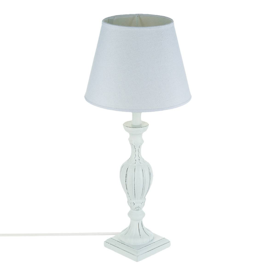 Lampe bois patiné et lin RENZO