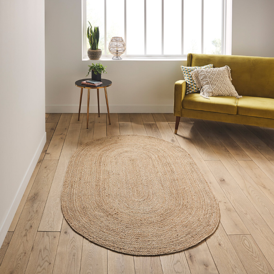 Tapis ovale en jute, Aftas