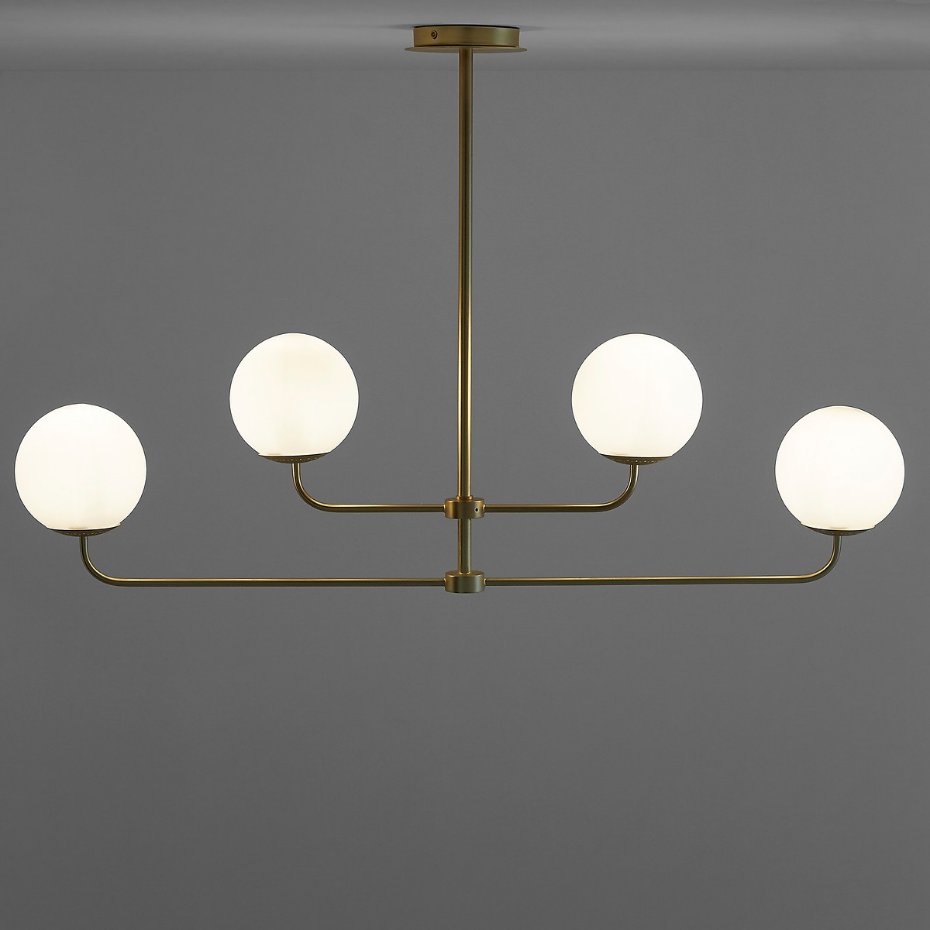 Suspension laiton et verre opaline, Moricio