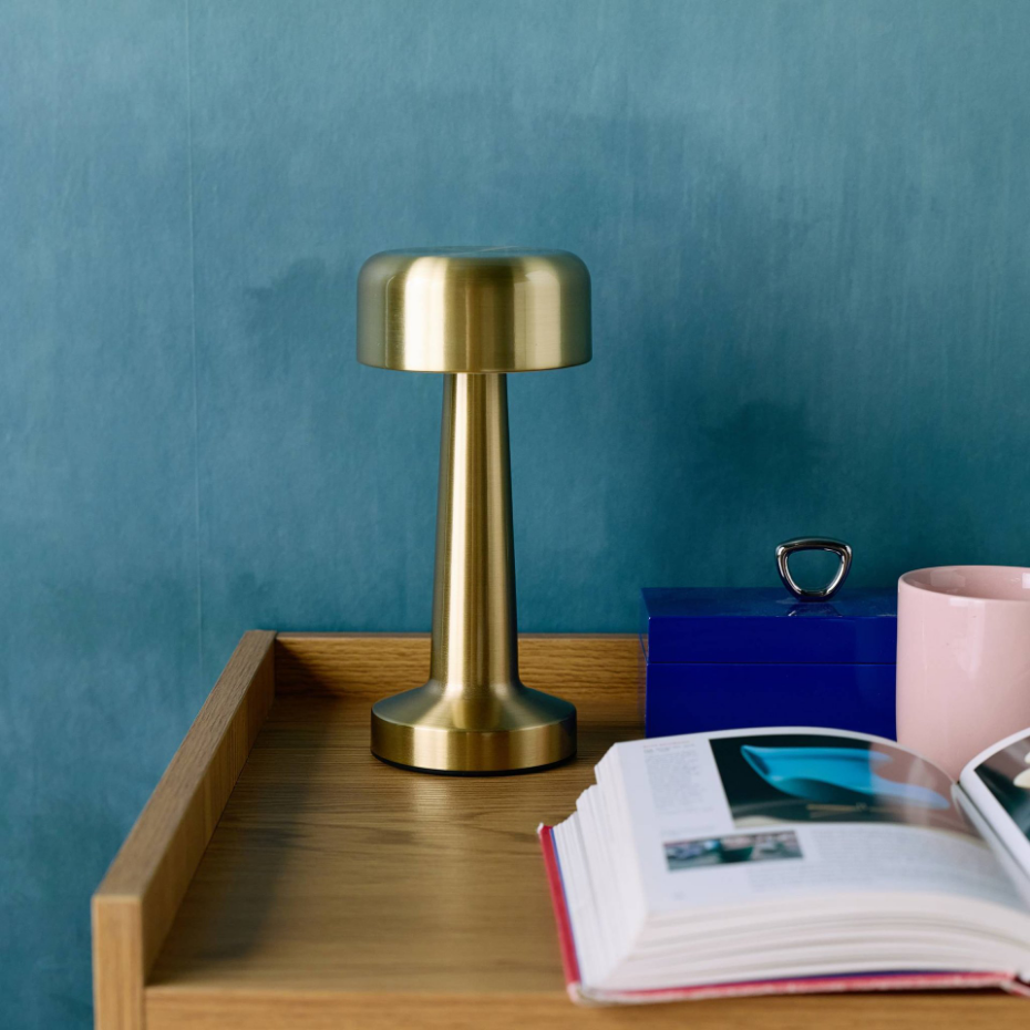 Lampe de table intérieur LED métal doré Ø9cm DAVID
