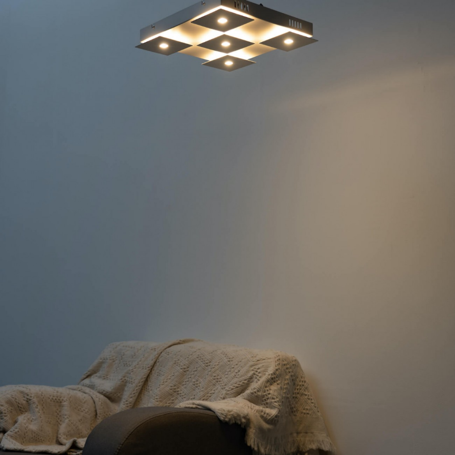 Plafonnier LED carré blanc mat - NOVA