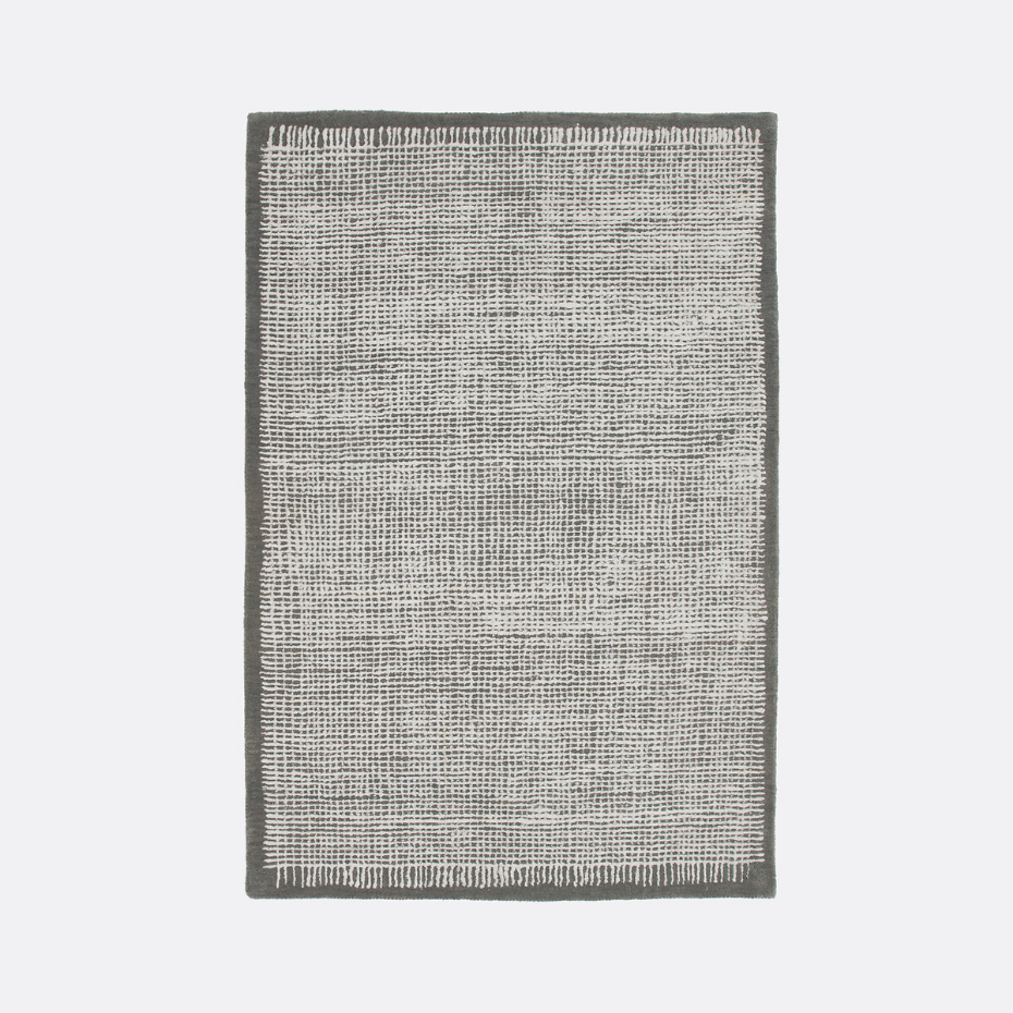 Tapis tufté main, Lyocell® et laine, Net